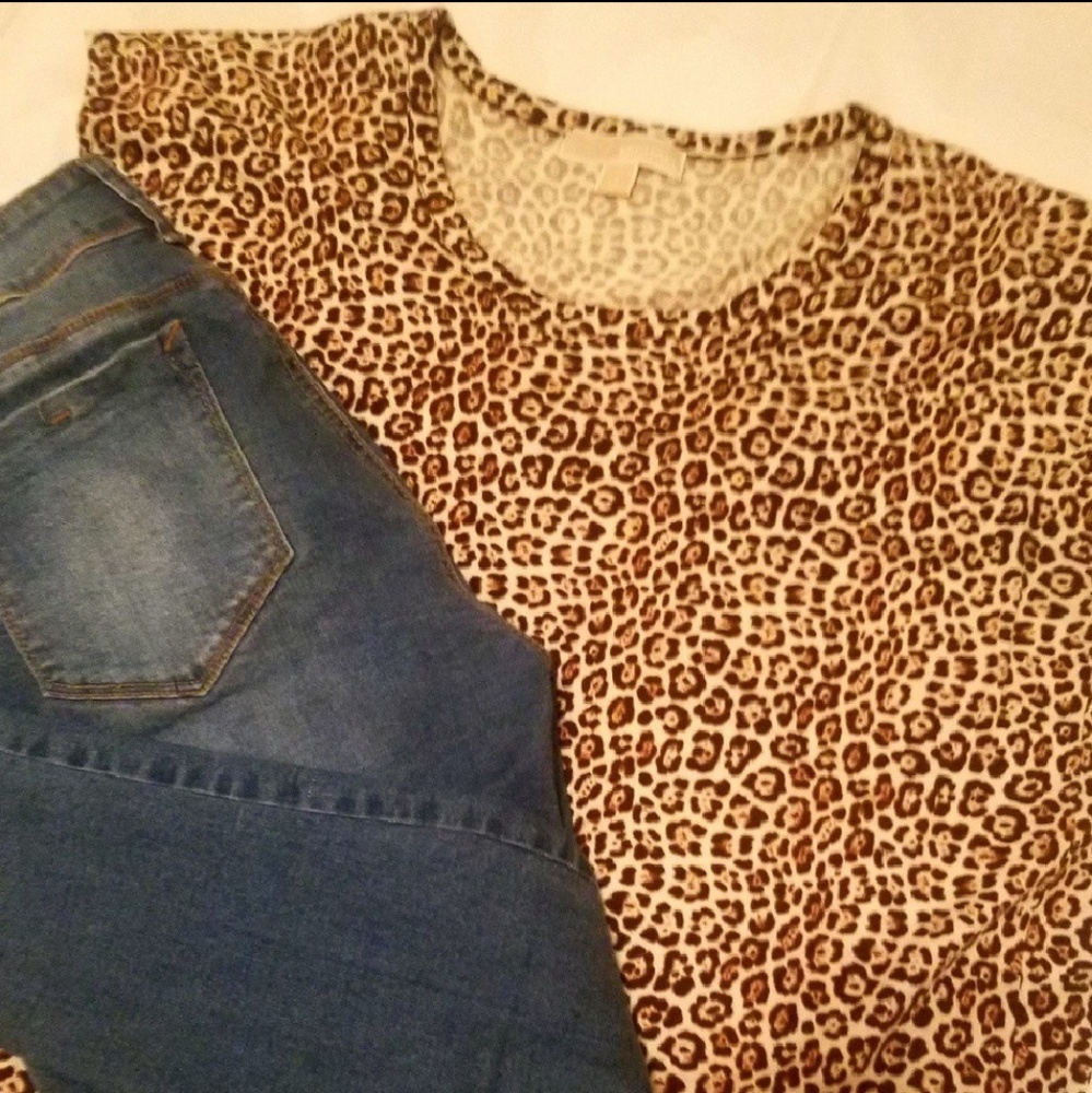 Michael Kors Leopard Print Top